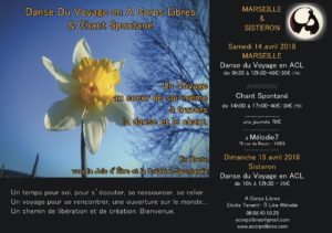 stage danse& chant du Voyage Marseille-Sisteron avril 18